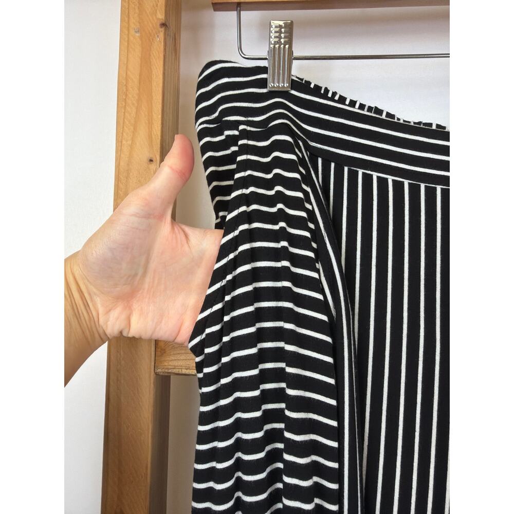 NWT Comfy USA Black White Striped Wide Leg Lounge Pants Size 1X Made in USA - Picture 2 of 8